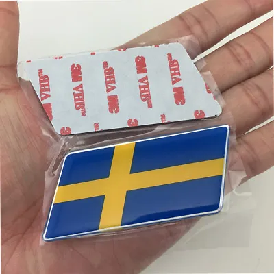 For Volvo SAAB 2pcs SWEDEN SE Flag Trunk Rear Emblem Badge Sticker Decal  • $9.98