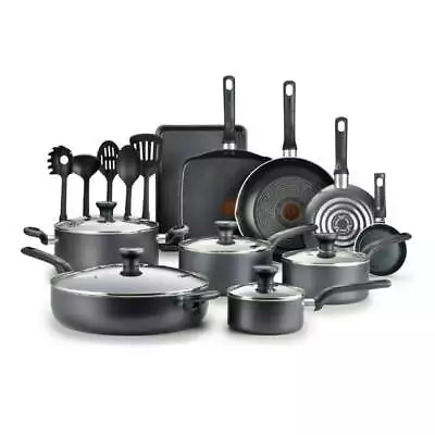 Easy Care Nonstick Cookware 20 Piece Set Grey Dishwasher Safe • $79.99