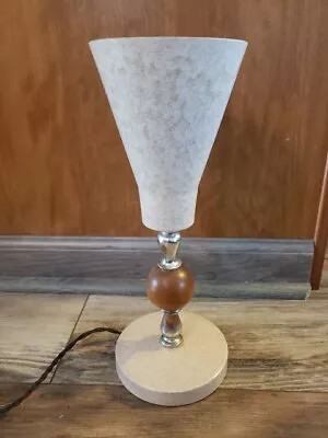 Vtg 60's MCM Hard Plastic Wood Atomic Table Lamp 13   • $34.99