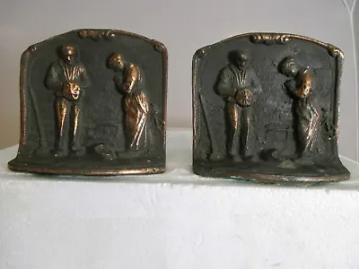 Vintage Masonic Freemason Cairo Shriners Metal Bookends RARE Tin Foil Committee • $50