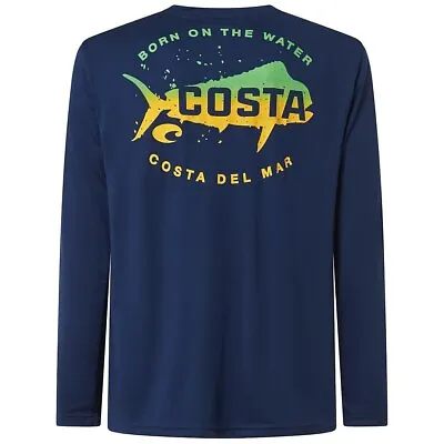 40% Off Costa Tech Mahi Slam Performance Fishing Sun Shirt | Navy | UPF 50 • $23.95