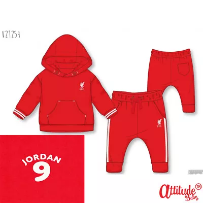 £19.99 • Buy Liverpool Baby Tracksuit-Official-Personalised-2 Piece Hooded Kids Tracksuit