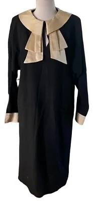 Vintage Valentino Miss V Wool Silk Black & Cream Dress Size EU 42 US 8 • $174