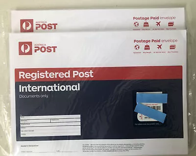 10 Australian Prepaid International Registered Envelopes B4 Size Australia Post • $150