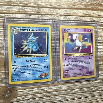 Pokemon Cards Misty’s Seadra Holo Rare And Mew Black Star Promo Vintage LP-NM • $17.75