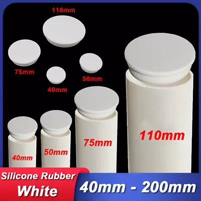 40-200mm White PVC Hole Plug Blanking Water Drain Pipe Fitting End Cap Stopper • £93.11