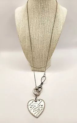 Pewter Tone Necklace With I Love You Heart Pendant • $3.99