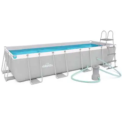 Swimming Pool 18ft 549x305cm XXL Steel Frame Above Ground & Filter Pump • £698.98