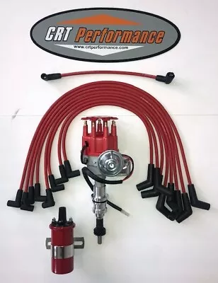 FORD 351W (windsor) RED Small Cap HEI Distributor + 45K RED CAN COIL + USA WIRES • $154.95