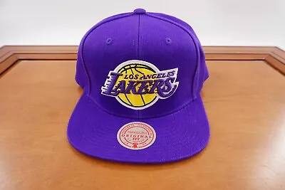 Los Angeles Lakers Hat Cap Snapback Mens Purple Mitchell And Ness NBA Gray UV • $15.72