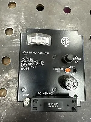 Kohler Generator Transfer Switch Battery Charger  480/600VAC In. 12v 2A Out • $250