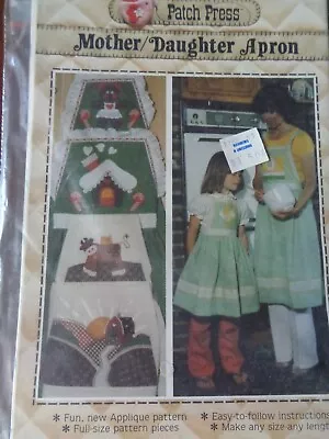 Vintage Patch Press Sew Pattern Mother & Daughter Apron Easy Full Size Patterns • $4.50