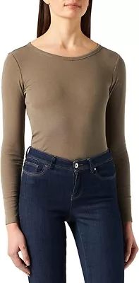 S.Oliver Women's Long Sleeve T-Shirt Green 83W1. 16 UK - 100% Cotton • $13.04