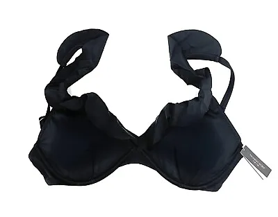 Victoria's Secret Bathing Suit Swim Bikini Top Underwire Black Fringe 32DDD Sm • $20