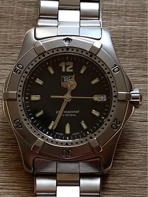 Near MINT New Battery Tag Heuer Pro WK1210 Vintage Men's Quartz Watch Black Date • $298