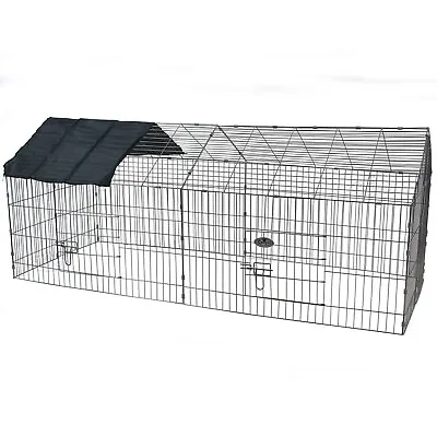 Metal Run Rabbit Guinea Pig Chicken Duck Ferret Dog Cat Pet Enclosure Roof Hutch • £27.99