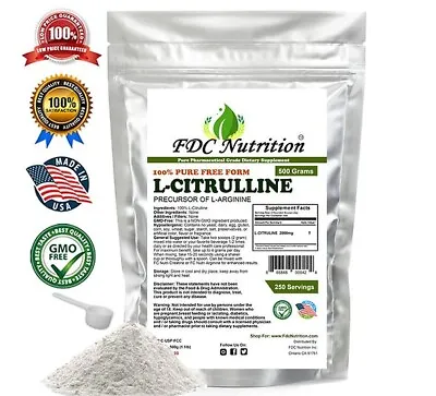 FDC NUTRITON PURE L-Citrulline (Base) Powder - (500 Grams) • $17.99