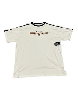 NWT 2XLT Vintage Varsity White Russell Athletic Big And Tall Ringer T-Shirt • $24.95