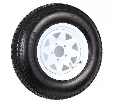 Trailer Tire On Rim ST205/75D14 205/75 14 In. LRC 5 Bolt Hole White Spoke Wheel • $121.97