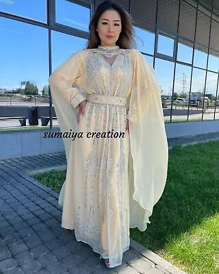 SALE New Fashion Moroccan Dubai Kaftans Farasha Abaya Dress Very Fancy Long Gown • $84.70