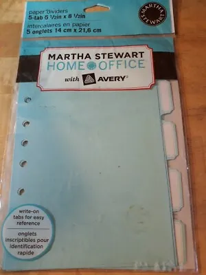 Martha Stewart Home Office Avery Discbound Dividers Sheet Protectors 5.5 X 8.5  • $10.75