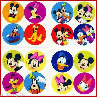 Mickey Mouse Mini Dot Stickers X 8 Sheets - 32 Dots - MinnieGoofyDonald Reward • $3.15