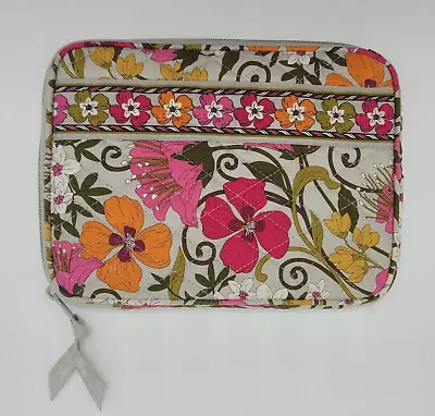 Vera Bradley Tea Garden Zip Case Pouch Fits IPad Kindle Floral Pink Green • $12.95