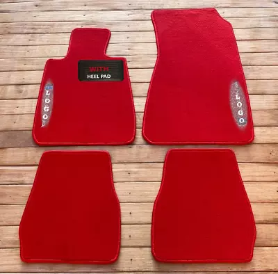 For BMW E30 Coupe/Cabrio Velour Floor Mats Carpet Red Set Of4 With Heel Pad • $169.99