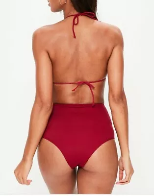 Missguided Women's Burgundy High Leg High Waisted Bikini Bottoms - Mix &... • £4.99