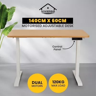 1.4m Height Adjustable Standing Desk Dual Motorised Electric Sit Stand Table  • $449.99