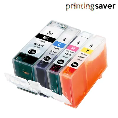 4 Ink Cartridge For Canon BCI3 BCI6 Bubble Jet I560 Pixma IP3000 IP5000 MP780 • £5.59