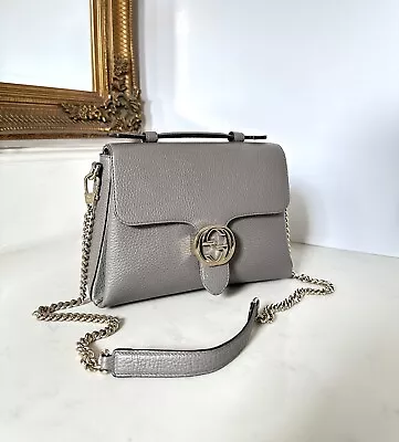 Gucci GG Interlocking Chain Strap Leather Shoulder Bag RRP £2040 Authentic • £695