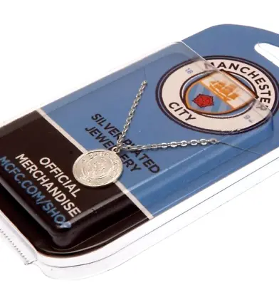 Manchester City Necklace Chain Pendant Silver Plated Man Gift Jewellery Present • £12.65