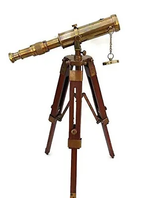 Antique Maritime Brass Telescope With Adjustable Tripod Stand Home Decorative • $37.06