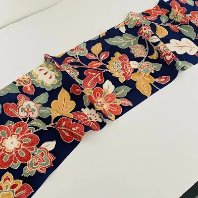 Navy Hawaii #C 7.5x53 Vintage Japanese Kimono Fabric Panel RP50 • $5.99