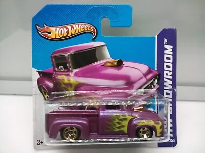 Hot Wheels - Mainline / '56 Ford F100 Pickup - Purple - Flames - Model Car X1 • $24.72