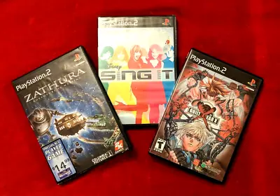 PlayStation 2 GAME BUNDLE Set Of 3 Zathura/Disney Sing It/Guilt Gear X • $3.95