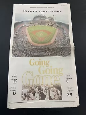 Milwaukee Journal Sentinel Special Section 9/24/00 Milwaukee County Stadium! • $30