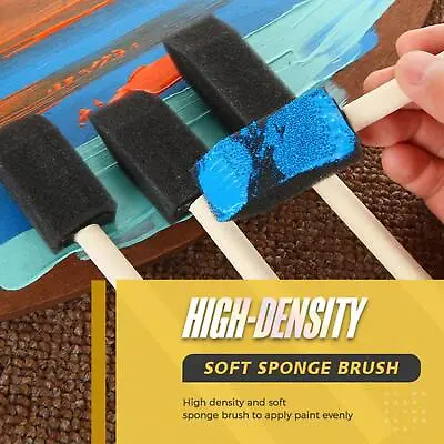 $2.39 • Buy 4Pcs/Set Foam Sponge Brushes Wooden Handle Painting Craft Draw Drawing