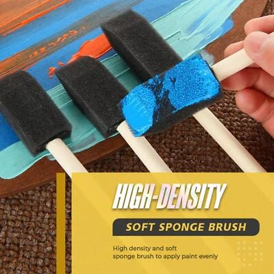 $2.39 • Buy 4Pcs/Set Foam Sponge Brushes Wooden Handle Painting Craft Draw Drawing