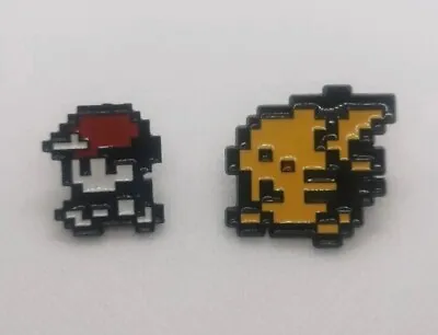 £5.95 • Buy Pokemon Ash Pikachu Pin Badge Retro 8 Bit Set Of 2