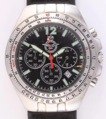 Mens Steel R.A.F.quartz Date Chronograph Wristwatch.50meters.RA0007BK[IF]. • £5