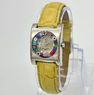 Women's ANTICA MURRINA Venetian Murano Glass Silver Tone Watch MOP Dial Leather • $17.99