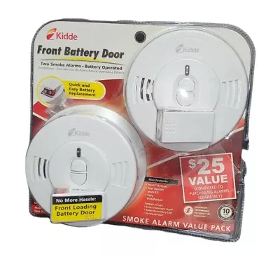 2 Pack KIDDE SMOKE DETECTER Front Battery Door Hush Button Ez Install  NEW!! • $9.49