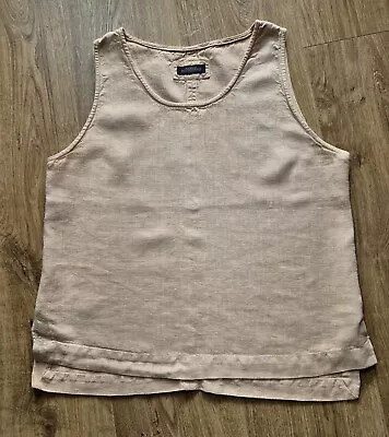 Elemente Clemente Apricot Heavy Linen Vest Top Exc. • £20