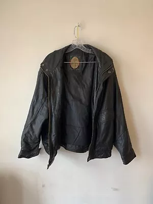 Vintage 90s Members Only Leather Bomber Jacket • $54.99