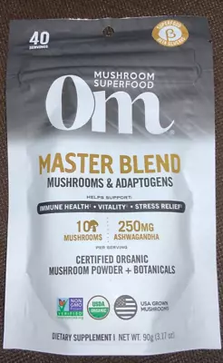 OM Mushroom Superfood Mushroom Master Blend Powder -Organic 3.17 Oz Bb 6/2025 • $19.95