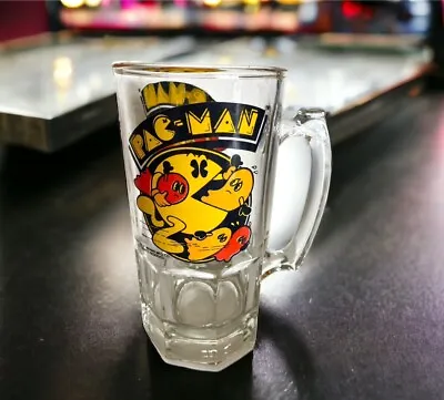 Large Vtg Pac Man Ghosts Arcade Mug Glass Beer Stein Bally Midway 1982 Pacman 8” • $31.84