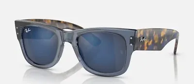 RAY BAN RB0840S MEGA WAYFARER  Sunglasses Dark Blue /Blue Lenses • $279.99