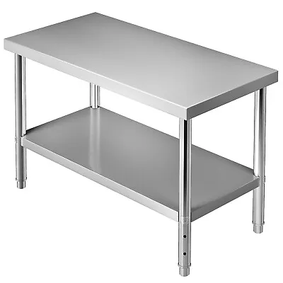 VEVOR Stainless Steel Work Prep Table Commercial Food Prep Table 48x24x34 In • $116.99